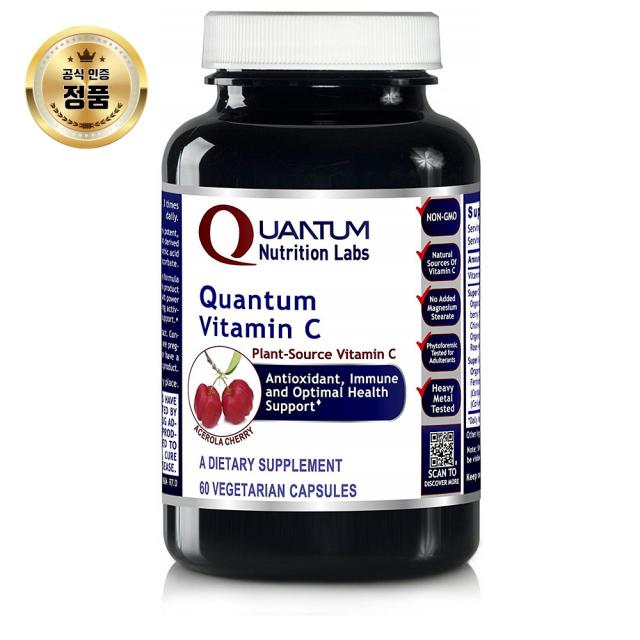 Quantum Nutrition Labs Vitamin C 60 Vegetarian Capsules 양자 비타민 채식주의 캡슐, 1개입, 1개