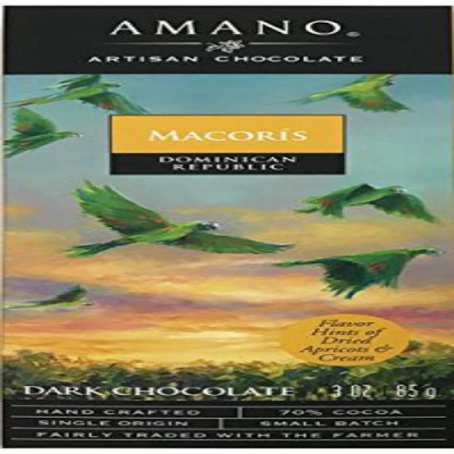 Amano Artisan Chocolate Bar Chocolate Macrois 3 Ounce 아마노 숙련공 초콜렛 바 초콜렛 마크로스 85g, 1