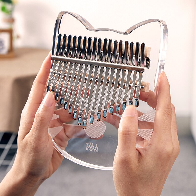 Kalimba 17 keys 독점적 인 디자인 crystal kalimba thumb pianos climba 악기 손가락 피아노 teclado machine 21 30 key, 1개, 단일, 17k Acrylic kalimba