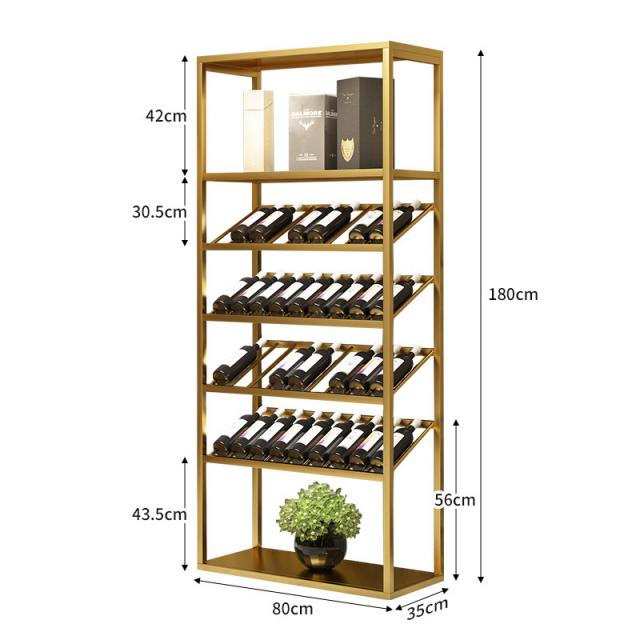 와인잔 걸이 549# 공업풍 철예가 다층적으로 전시되다커머셜 바 주점 수납주 다소미얼 Z, 골드 와인 스탠드 - 80*35*180cm