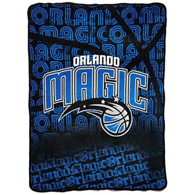 공식적으로 승인 된 NBA Redux Micro Raschel 투척 담요 멀티 컬러 46 x 60 (Orlando Magic), Orlando Magic