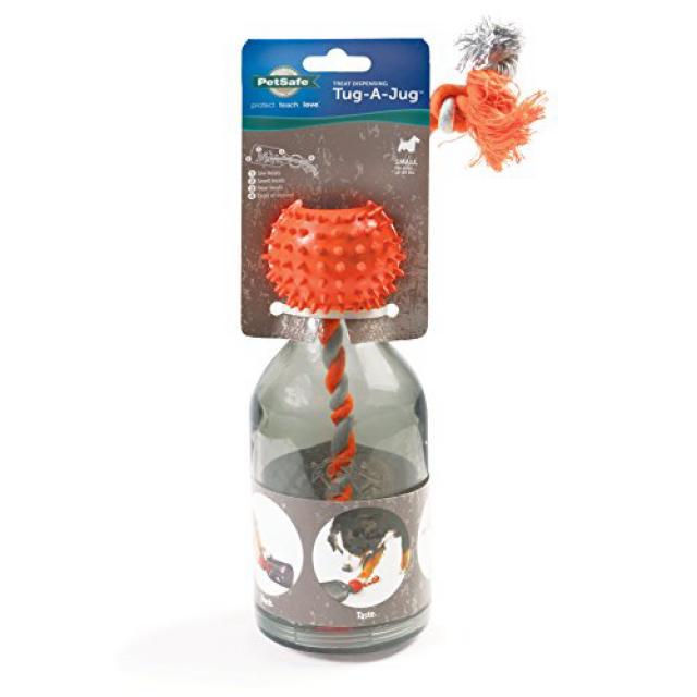PetSafe Small Sportsmen Tug A Jug Pet Chew Toy PetSafe 작은 스포츠맨은 용기 애완 동물 씹는 장난감을 잡아 당김, 1