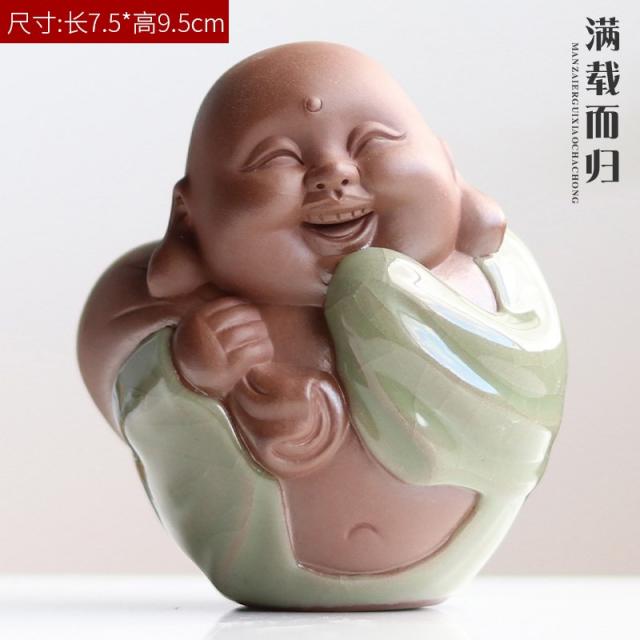 조경인테리어 도자기 숏 여래미륵 불상 수반 팬시 실내 차량용 큐트 부처님 흐르는물 분재 4633825267, 미륵 (가득 싣고 돌아오다 )