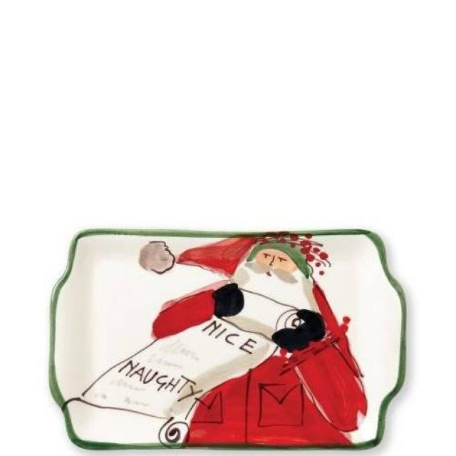 Vietri Old St. Nick Rectangular Plate Naughty or Nice Deluxe/578232, 상세내용참조