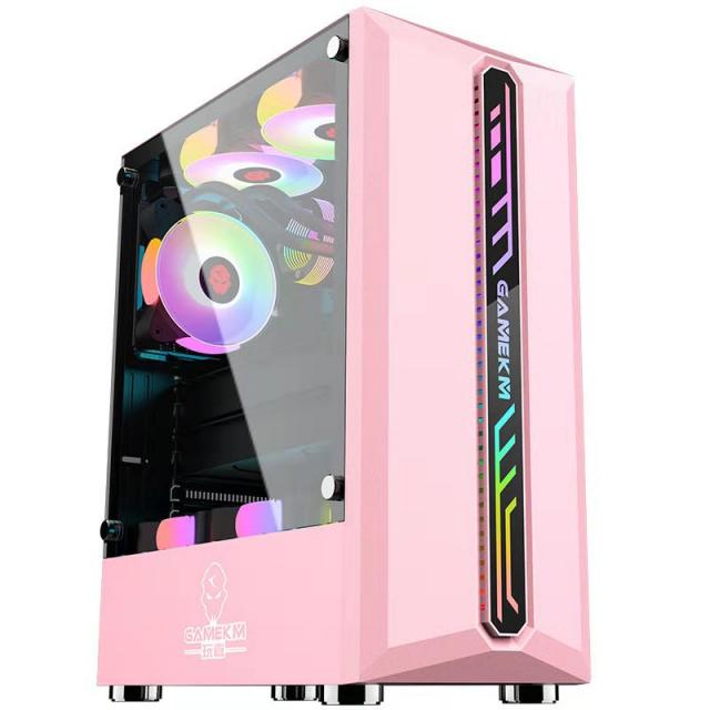 PC케이스 과시하고 자랑하다 테이블 탑 유리 전측투과 RGB 게임 워터냉각 ATX 대판 1944938842, 요 (벚꽃 핑크 )방탄글래스 타입