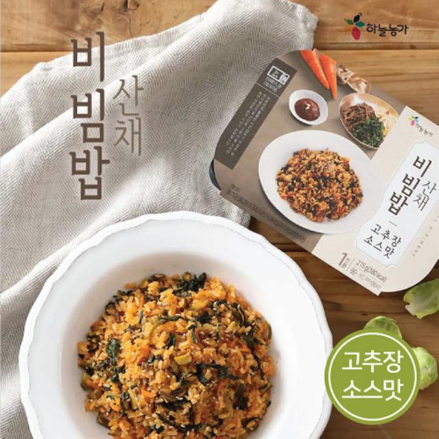 하늘농가 산채비빔밥 냉동 간편식 고추장맛 (215g x 6팩)