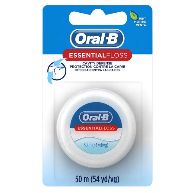 Oral-B 에센셜 플로스 조폐물 Waxed 54 Yd (팩 24개), 단일상품
