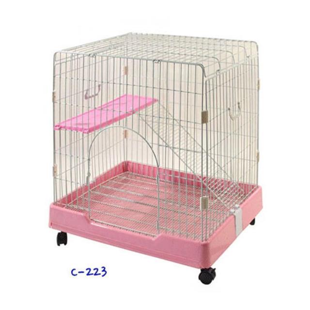 치치몰 핑크 반려묘안전문 고양이장 애완철장 1단 고양이집 상세참조|상세참조 철장