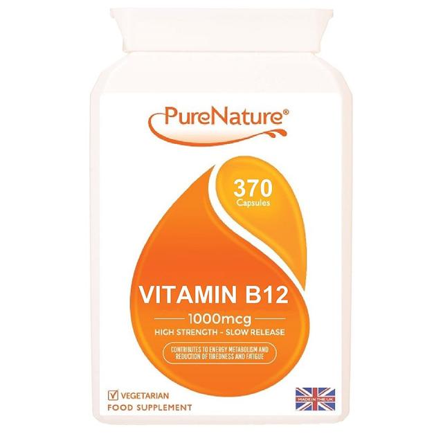 퓨어네이쳐 PureNature Vitamin B12 1000mcg 370정 두배 강화 적혈구 형성 피로 감소 면역