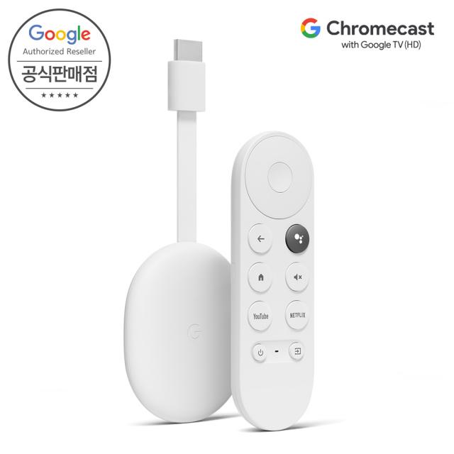 [Google 코리아 공식판매점] 구글 크롬캐스트 with Google TV (HD) 스마트폰 미러링 미라캐스트 Full HD 지원 국내정품, 크롬캐스트 with Google TV (HD)