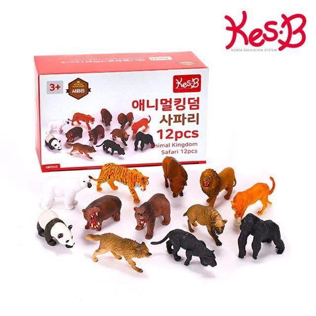 캐스B (캐스B) 네이처 애니멀킹덤 사파리동물 12pcs (애니멀킹덤사파리동물/애니멀킹덤사파리/사자/호랑이/북극곰/불곰/고릴라/들소/팬더/표범 추천)