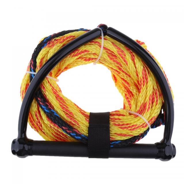 QDY 수상 스키 서핑 로프 핸들 웨이크 보드 보트와 견인 하네스 로프 수상 스키 라인 밧줄로 묶을 수있는 손잡이