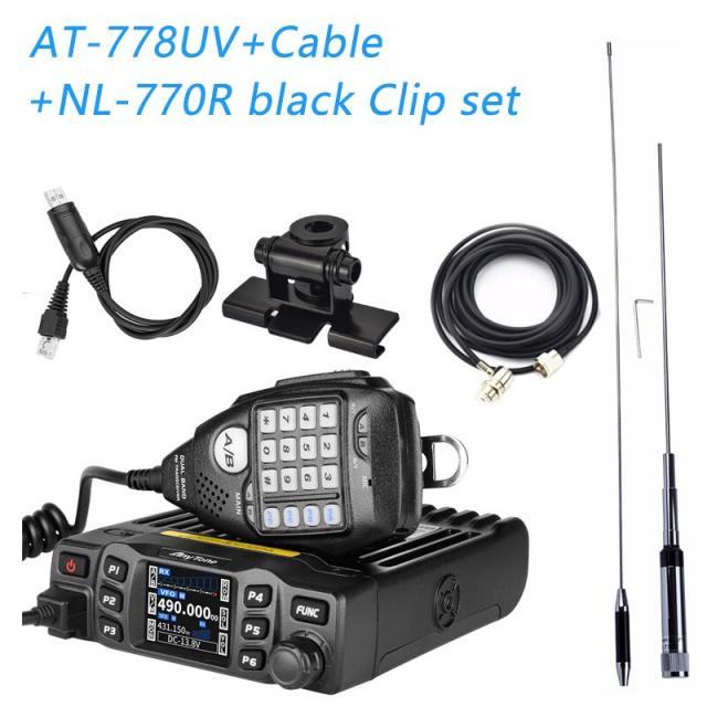 ANYTONE AT-778UV 듀얼 밴드 트랜시버 미니 모바일 라디오 방송국 VHF 136-174 UHF 400-480MHZ 아마추어 라디오 워키 토키 25W