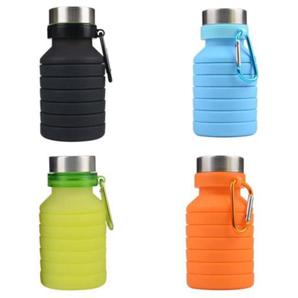 Hobbylane 550 ml 야외 휴대용 미니 여행 낯 짝 실리콘 접는 휴대용 여행 야외 스포츠 텔레스코픽 컵 핫, 1개, Orange