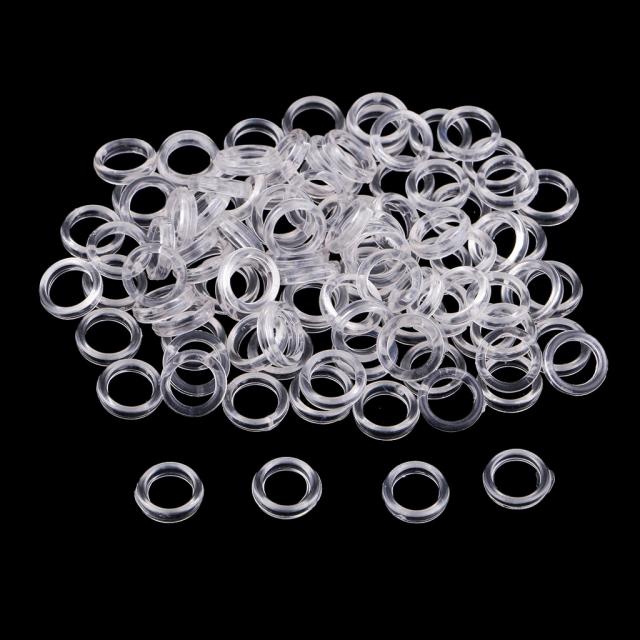 QDY Prettyia 100pcs 클리어 브래지어 스트랩 조정 슬라이더 링 그림 0 패스너 6mm