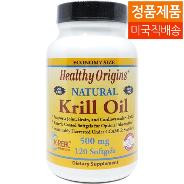 Healthy Origins 헬시 오리진스 내추럴 크릴 오일 500 mg 120 소프트젤, 1병