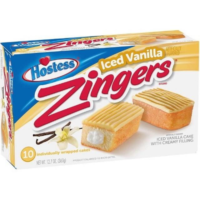 Hostess Iced Vanilla Zingers 호스티스 아이스 바닐라 진저 10개입, 1팩