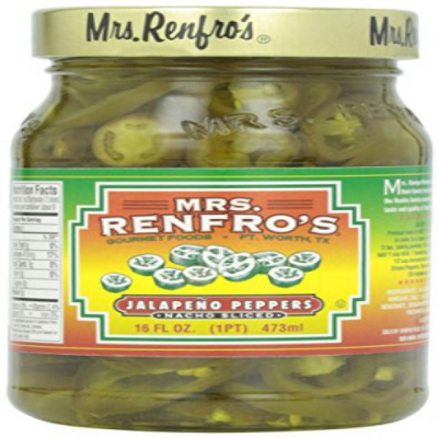 Mrs. Renfro's Nacho Sliced Jalapeno Peppers 16 oz Renfro 여사의 Nacho Sliced ​​Jalapeno Peppers 453.6, 1