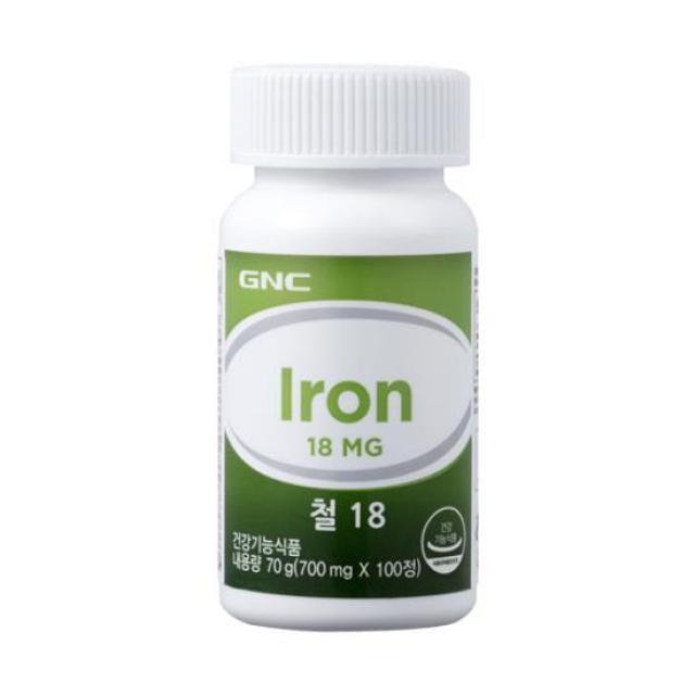 지앤씨(GNC) 소화에 부담없고 변비 유발이 적은 철분제, 100정, 700mg