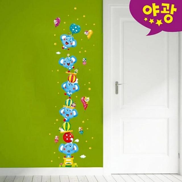 큐브리빙샵 키재기스티커 아기코끼리 친구들 FDT-6313, 없음