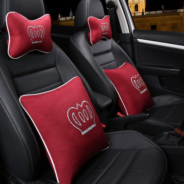 폴크스바겐 산타나 랑 히 파인 폴로 보 자 속히 달려라 베개 사이다 머리 침 차 쿠션 시트, 와인레드 색깔 왕관 4종