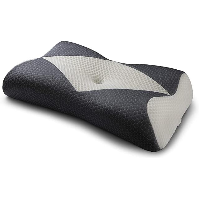 슬립형 경추 등고선 필로우 교정용 목 앰프 어깨 통증 인체공학적 침대 필로우용 사이드 백 위 슬립어 실버 그레이용 기억 포암 필로우, 상세페이지 참조