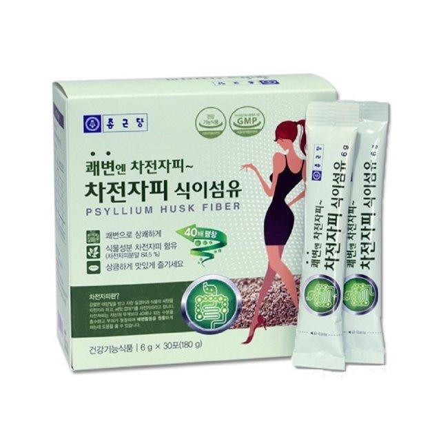 종근당 차전자피 식이섬유 쾌변 효능 가루 차전차피 변비 배변 복부패만 임산부 장건강, 30포, 6g