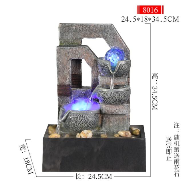 레트로 실내 연꽃 미니 분수대 작은 어항 천연가습기 인테리어 소품 실내풍수, 8016형 안개배송기(높이34.5cm)