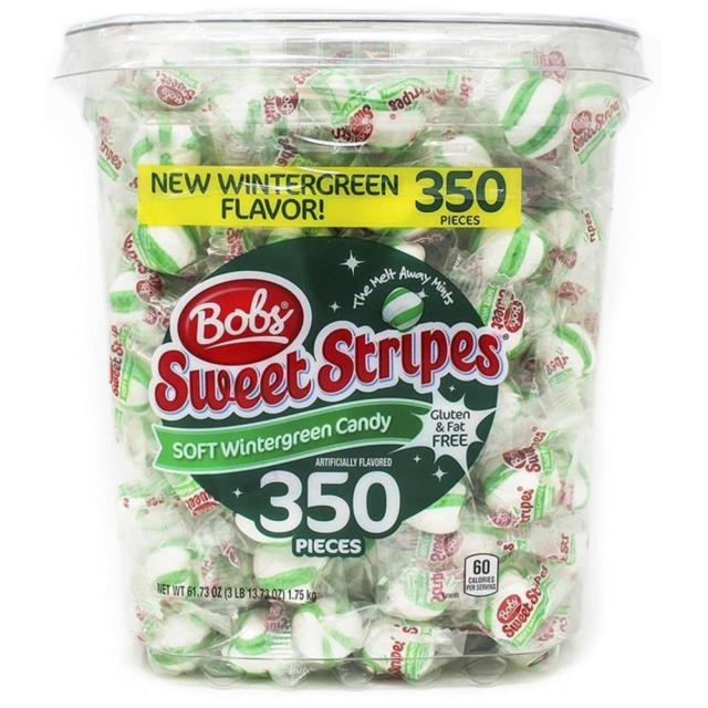 Bobs 봅슬레이 스윗 스트라이프 부드러운 민트 캔디 윈터그린 350 카운트 Sweet Stripes Soft Mints Candy Wintergreen Count, 단일상품