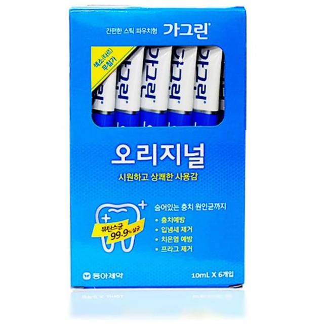 45 도우유통 / 가그린 일회용스틱 가글 10ml 6포 리필가글 가글스틱 상쾌함 사무실가글 입속청결도구 구강청결제, 단일 수량