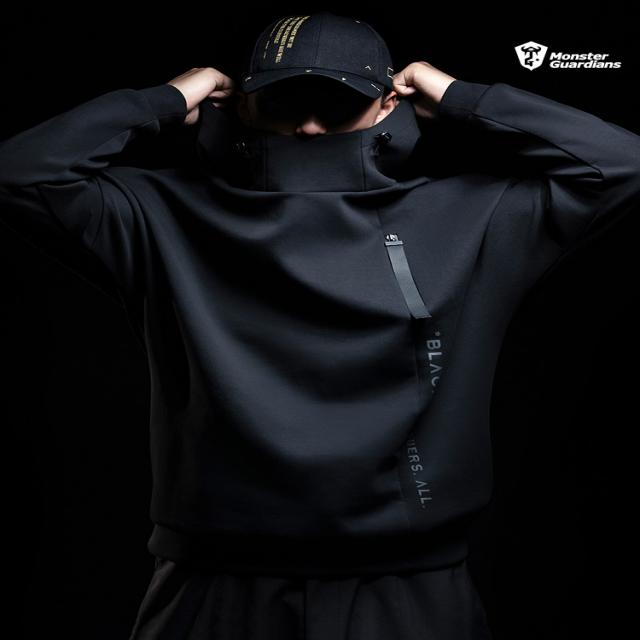 몬스터 가디언스 남자 공 기층 스포츠 하이넥 바람막이 와이드 후드 맨투맨