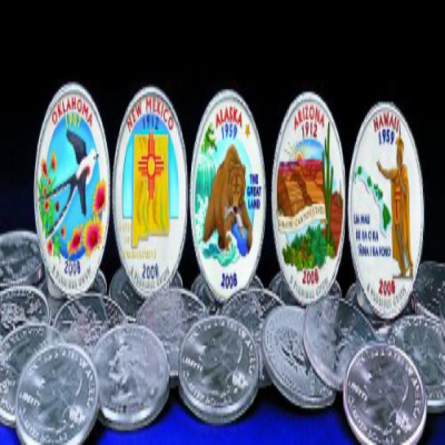 American Coin Treasures 2008 Colorized Statehood Quarters 미국 동전 보물 2008 년 국유화 된 국가 별 구역, 1
