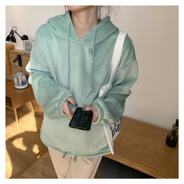 796번 후드티 여 추동 기모와 통큰 bf 노련미 패션의 후드점퍼 ins 트렌드Z