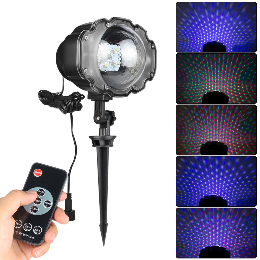 전문 led rgb 무대 조명 원격 제어 강설량 프로젝터 라이트 파티 축제 할로윈 크리스마스 장식, 1개, Au 플러그