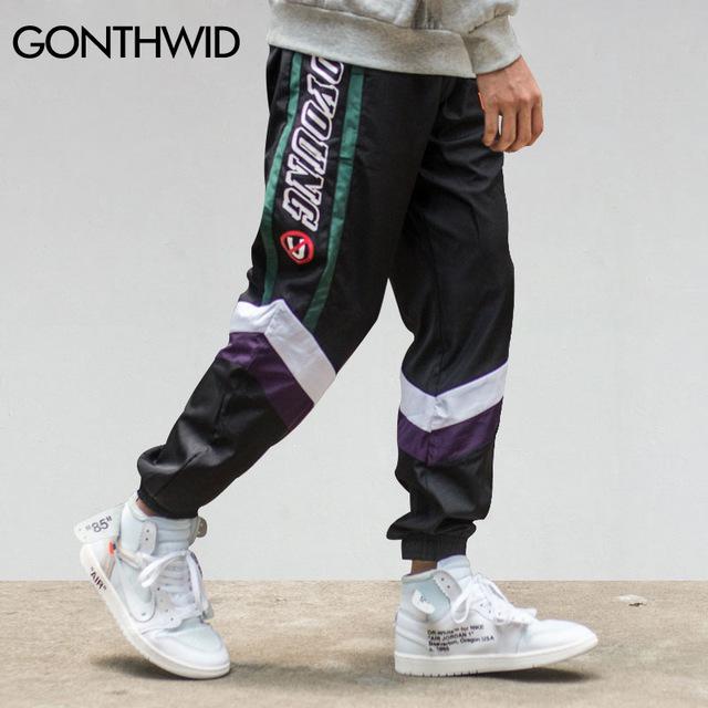 [해외] GONTHWID Color Block Patchwork 씬 않죠 하렘 Pants Men 2018 하라주쿠 힙 힙 캐주얼 남성