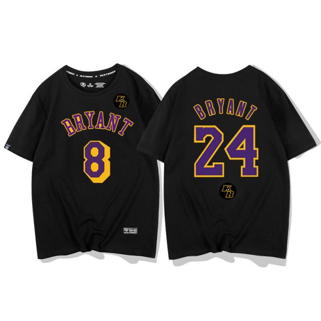 코비 기념 티셔츠 남자 와이드 루즈핏 순면 코튼 블랙맘바 레이커스 홈그라운드 훈련복 8번 24