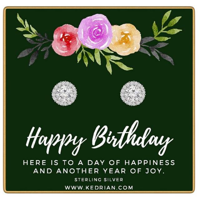 KEDRIAN 생일 축하 귀걸이 925 스털링 실버 생일 축하 엄마 선물 여성을위한 재미있는 생일 선물 여성을위한 생일 보석 감상적인