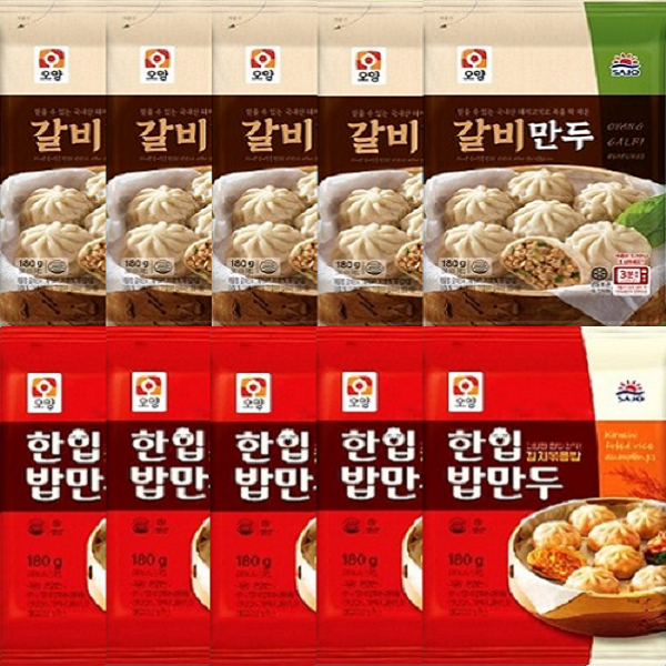 사조 육즙가득 갈비만두+한입밥만두 10봉, 180g