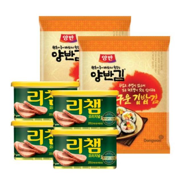 [만원의행복][동원] 리챔 200g*4캔+양반 구운 김밥김 (전장10매)*2봉, 1개