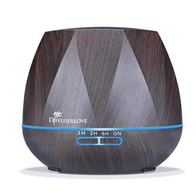 Diffuserlove Ultrasonic Cool Mist Essential Oil Diffuser 550ml Dark Wood Grain Aromatherapy Diffusers and Air Humidifiers Set Waterless Auto Shut, 본문참고, 본문참고, 본문참고