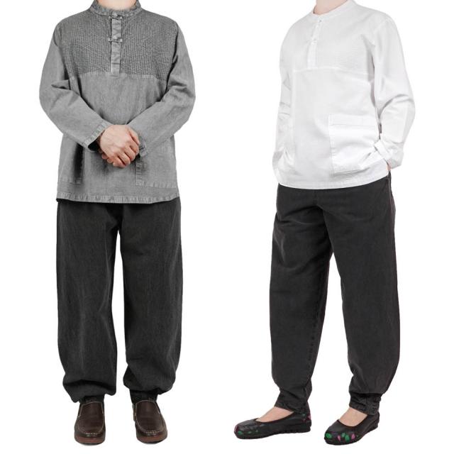 단아한의 남성 여성 남녀공용 봄 가을 개량한복 생활한복 온건 상의 긴팔 저고리 법복 절옷