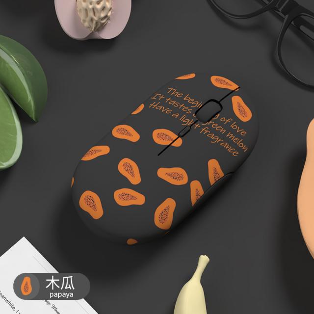 샤오미 마우스 무선 마우스 블루투스 무선 마우스 음소거 충전식 여자 귀여운 Xiaomi 애플 아이 패드 레노버 델 마이크로 소프, 파파야 - 단일 모드 충전 버전, 공식 표준