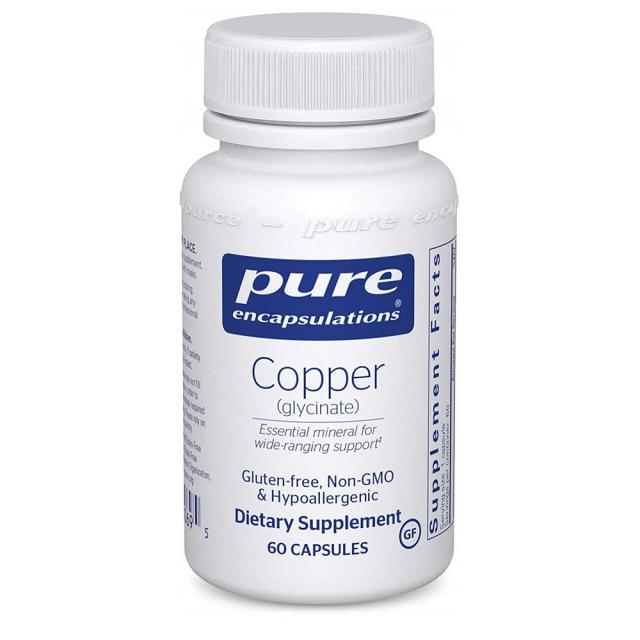 퓨어 인캡슐레이션 Pure Encapsulations Copper Glycinate 60정 적혈구 쿠퍼 글리시네이트 구리, 1개