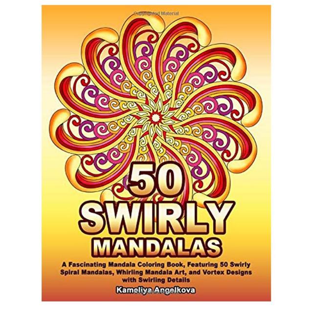 Kameliya Angelkova 50 Swirly Spiral Mandalas Coloring Book 50가지 소용돌이 만다라 컬러링북 110p 1개