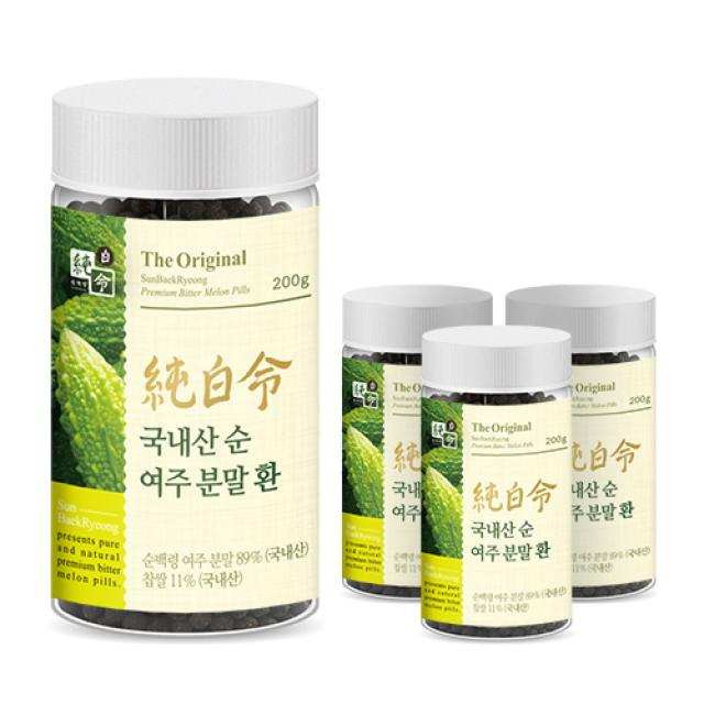 순백령 100% 국내산 순 여주환 분말 여주, 800g(4통)