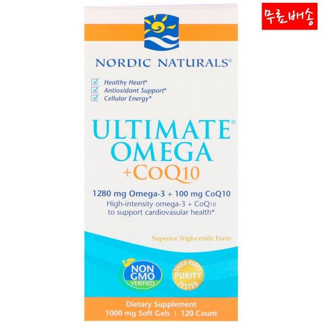 노르딕 네츄럴 프로페셔날 Nordic Naturals Ultimate 오메가 코큐텐 1000mg 120소프트젤 120개 1개