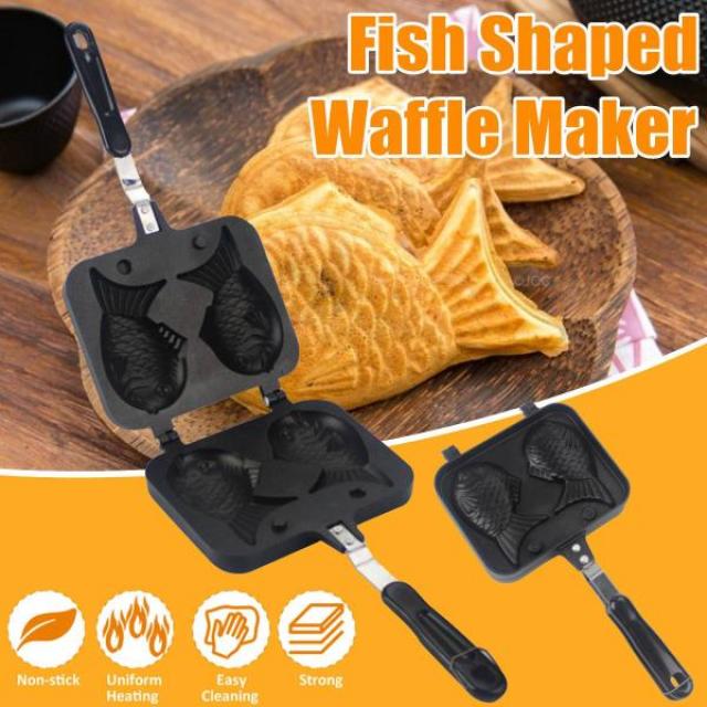 와플메이커 제조기2 양면 DIY Taiyaki 물고기 모양의 와플 팬 메이커 비 스틱 Buscuit 케이크 베이킹 Bakew, 한개옵션0