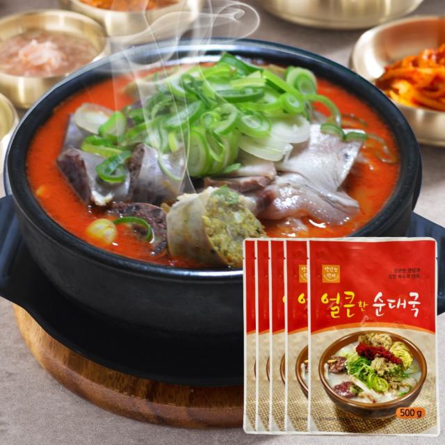 창구식품 얼큰한순대국x5봉, 5팩, 500g