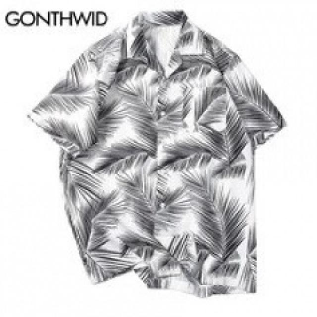 [해외]남성상의 GONTHWID Foglia Stampato Hawaiia