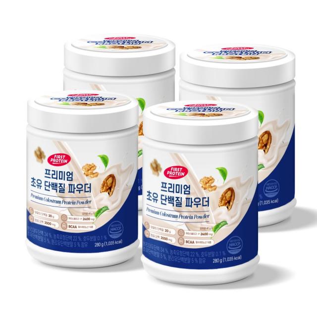 퍼펙토 퍼스트프로틴 프리미엄 초유단백질 파우더 용기, 4통, 280g